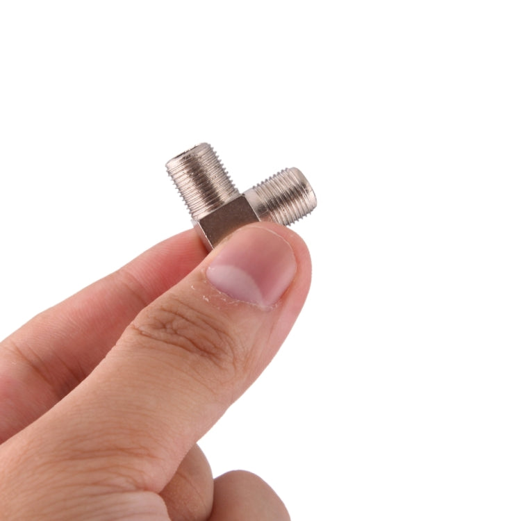 3 Ways F Female Plug to Double F Female Plug T Adapter, 3 Ways F 3 Ways F Female Plug to Double F Female Plug T Adapter, 3 Ways F